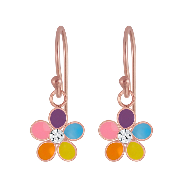 Wholesale Sterling Silver Flower Crystal Earrings - JD4659