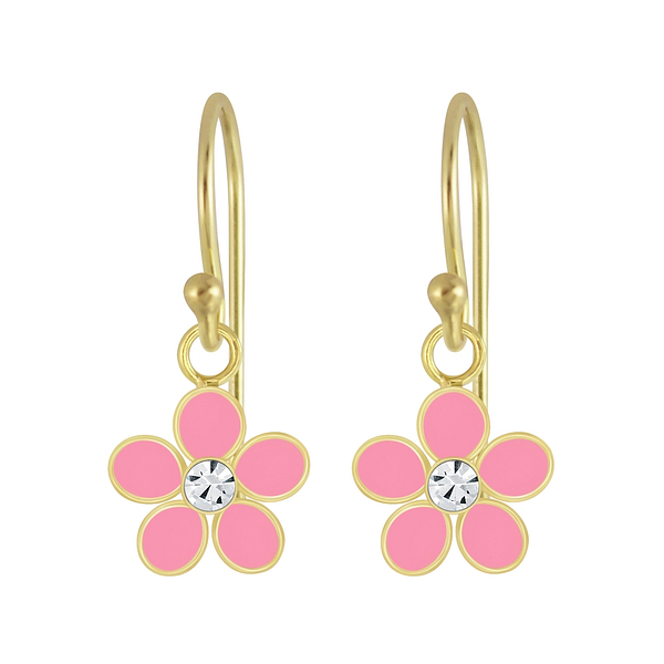 Wholesale Sterling Silver Flower Crystal Earrings - JD4654