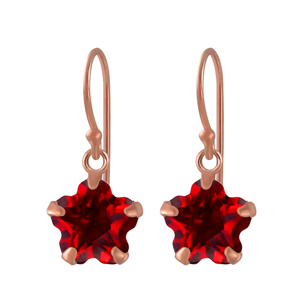 Wholesale 8mm Flower Cubic Zirconia Sterling Silver Earrings - JD2418