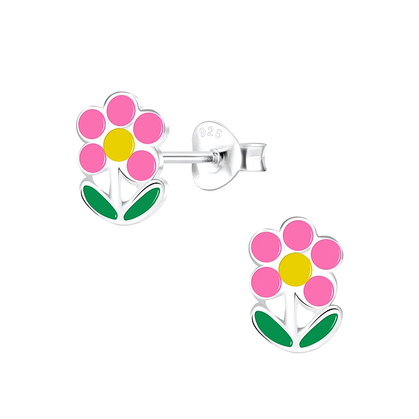 Wholesale Sterling Silver Flower Ear Studs - JD1744