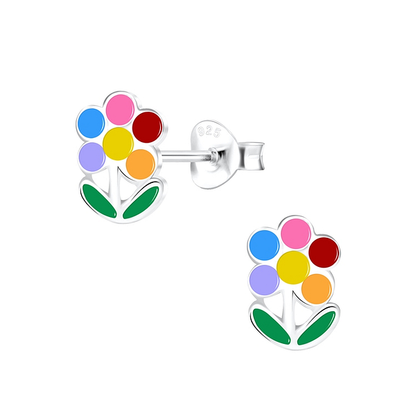 Wholesale Sterling Silver Flower Ear Studs - JD1747