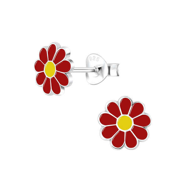 Wholesale Sterling Silver Daisy Flower Ear Studs - JD6689