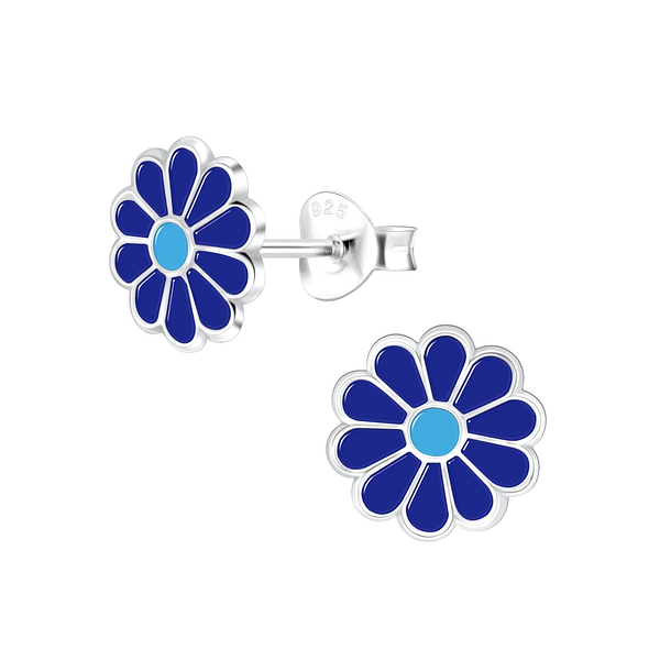 Wholesale Sterling Silver Daisy Flower Ear Studs - JD7533