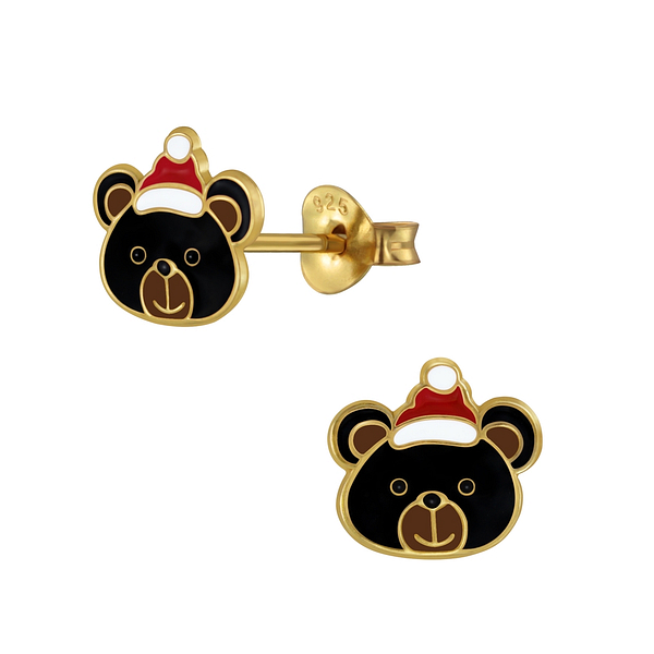 Wholesale Sterling Silver Christmas Bear Ear Studs - JD2969