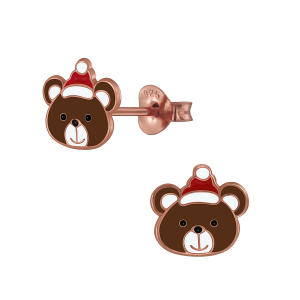 Wholesale Sterling Silver Christmas Bear Ear Studs - JD2964