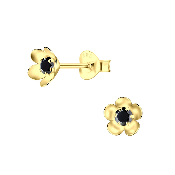 Wholesale Sterling Silver Flower Cubic Zirconia Ear Studs - JD5610