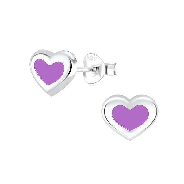 Wholesale Sterling Silver Heart Ear Studs - JD9792