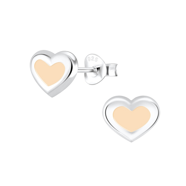 Wholesale Sterling Silver Heart Ear Studs - JD9660