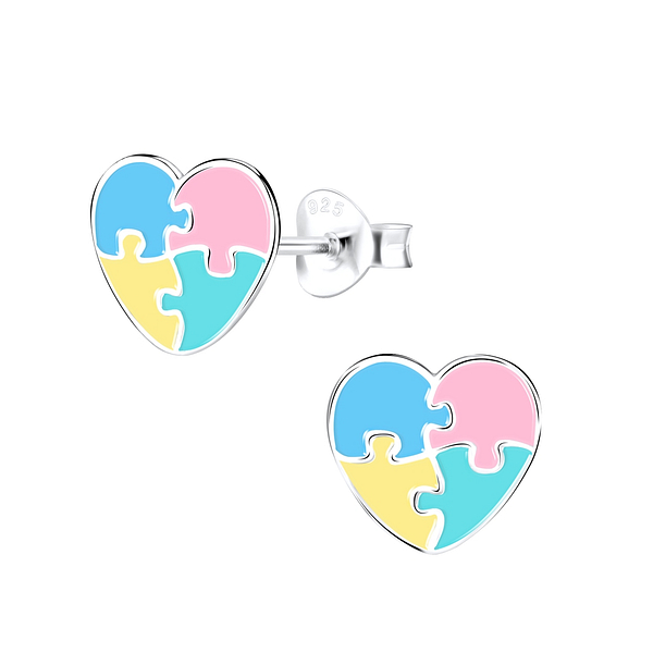 Wholesale Sterling Silver Heart Ear Studs - JD9808