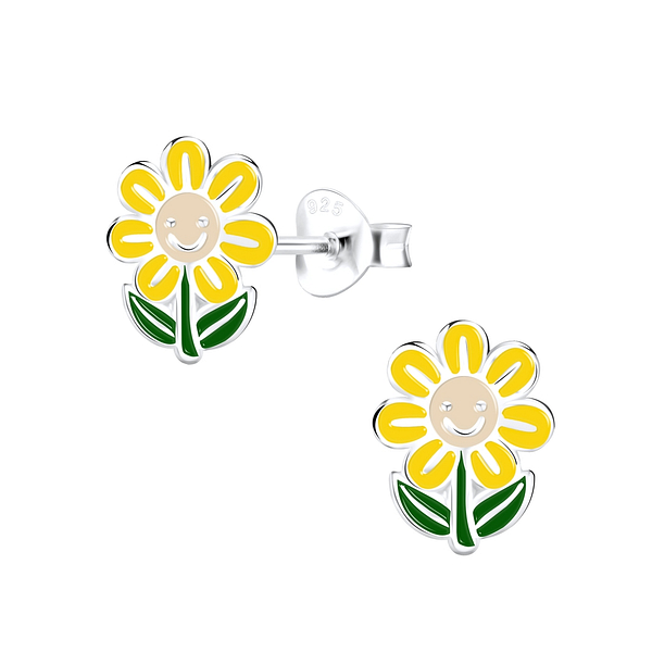 Wholesale Sterling Silver Flower Ear Studs - JD9350