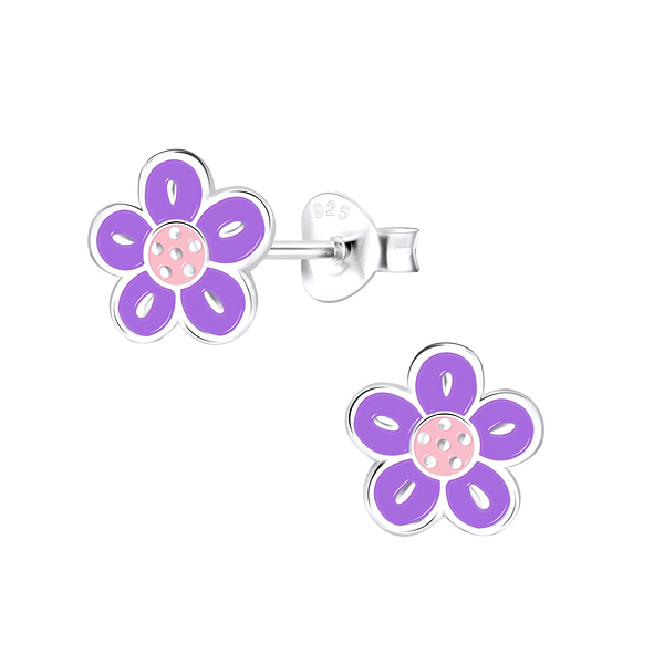 Wholesale Sterling Silver Flower Ear Studs - JD9095