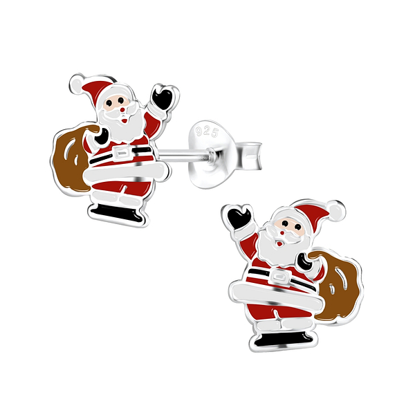 Wholesale Sterling Silver Santa Claus Ear Studs - JD8437