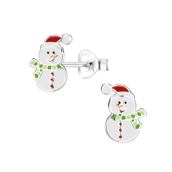 Wholesale Sterling Silver Snowman Ear Studs - JD8445