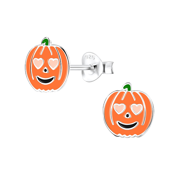 Wholesale Sterling Silver Pumpkin Ear Studs - JD9581