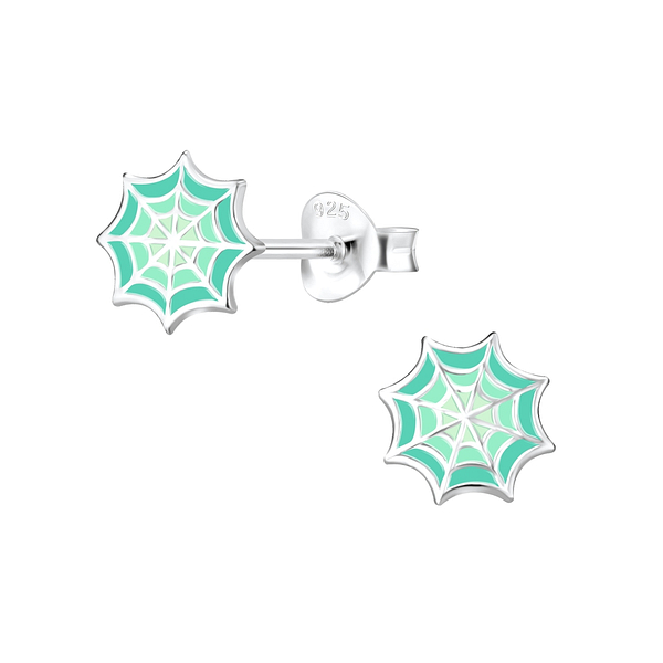 Wholesale Sterling Silver Spider Web Ear Studs - JD9590