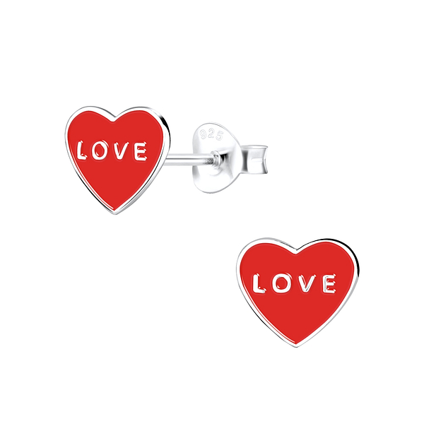 Wholesale Sterling Silver Heart Ear Studs - JD9407