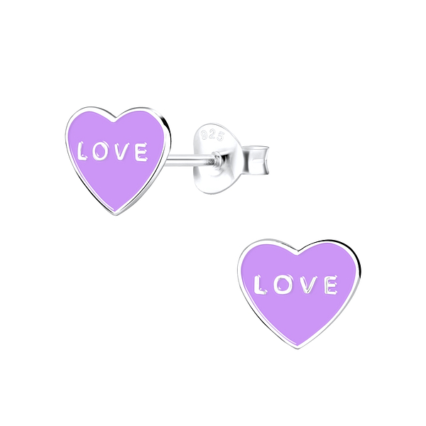 Wholesale Sterling Silver Heart Ear Studs - JD9408