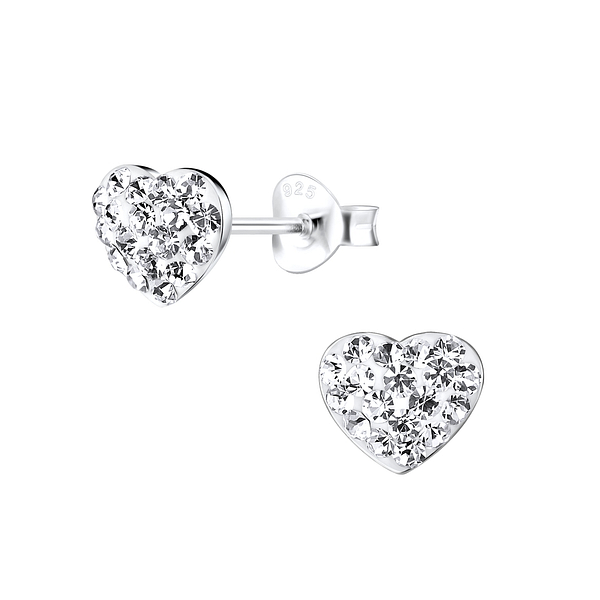 Wholesale Sterling Silver Heart Ear Studs - JD8957