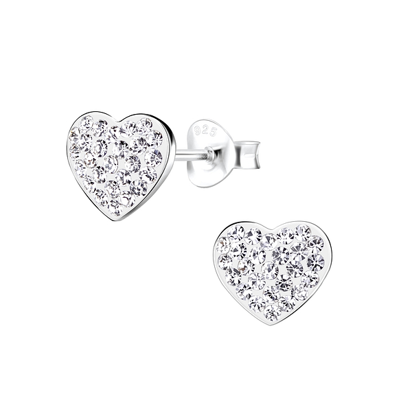Wholesale Sterling Silver Heart Ear Studs - JD8927