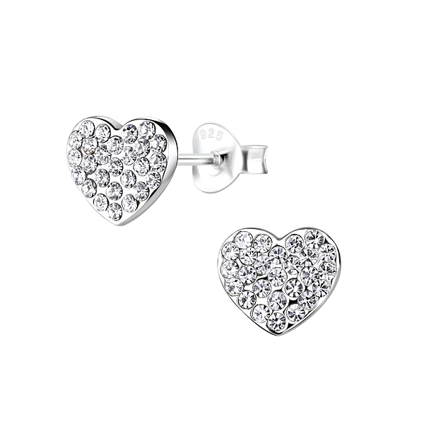 Wholesale Sterling Silver Heart Ear Studs - JD8926