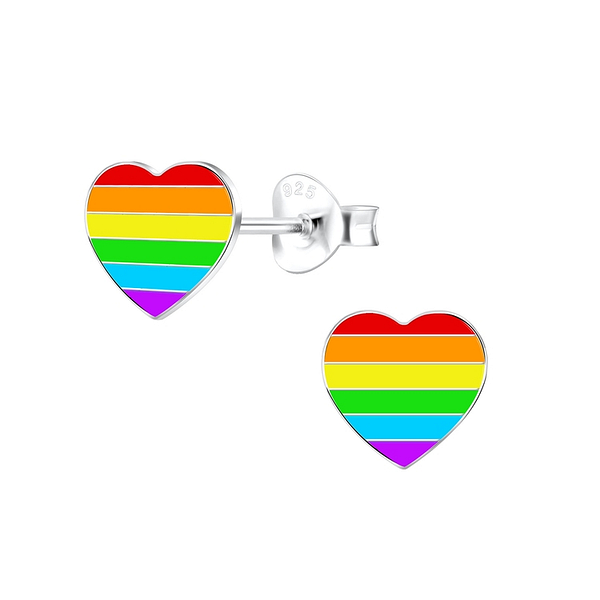 Wholesale Sterling Silver Heart Ear Studs - JD10560