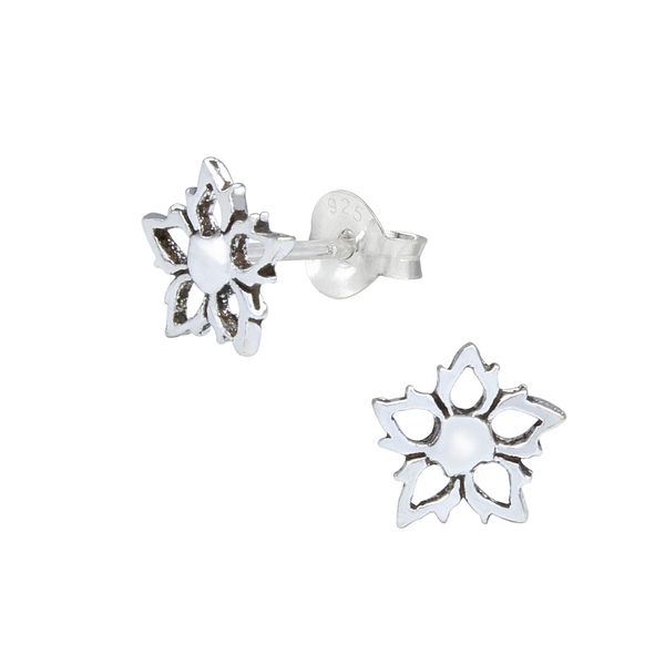 Wholesale Sterling Silver Flower Ear Studs - JD1172