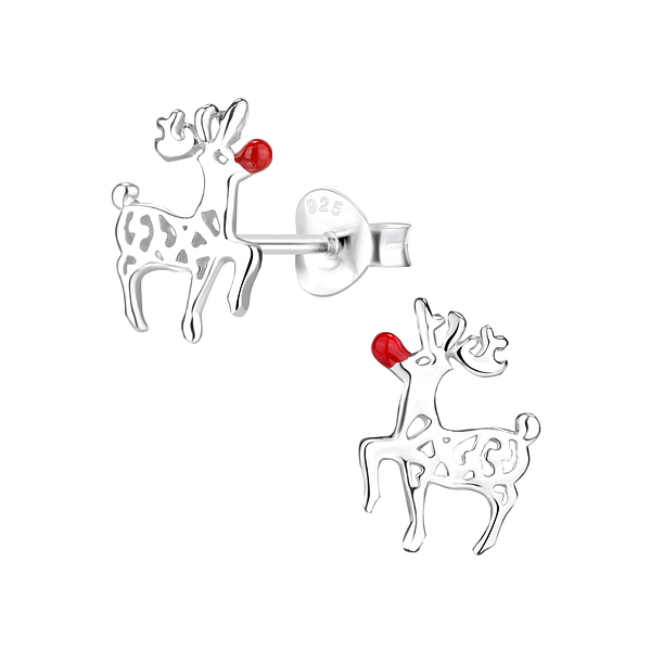 Wholesale Sterling Silver Reindeer Ear Studs - JD8461