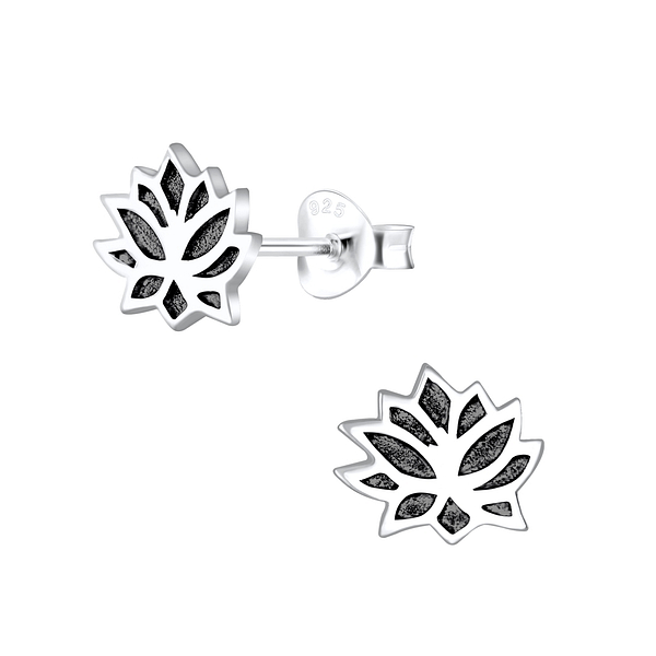 Wholesale Sterling Silver Lotus Flower Ear Studs - JD1229