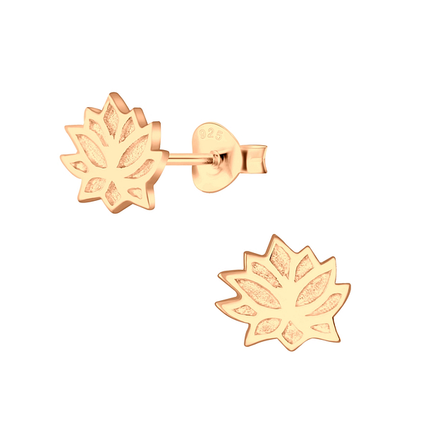 Wholesale Sterling Silver Lotus Flower Ear Studs - JD6159