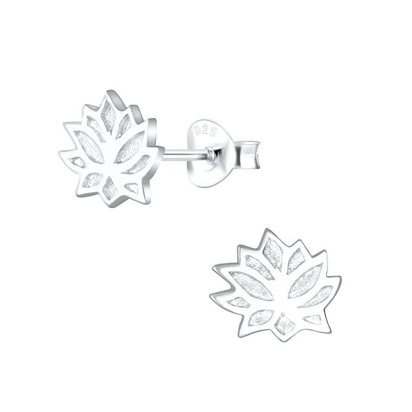 Wholesale Sterling Silver Lotus Flower Ear Studs - JD5486