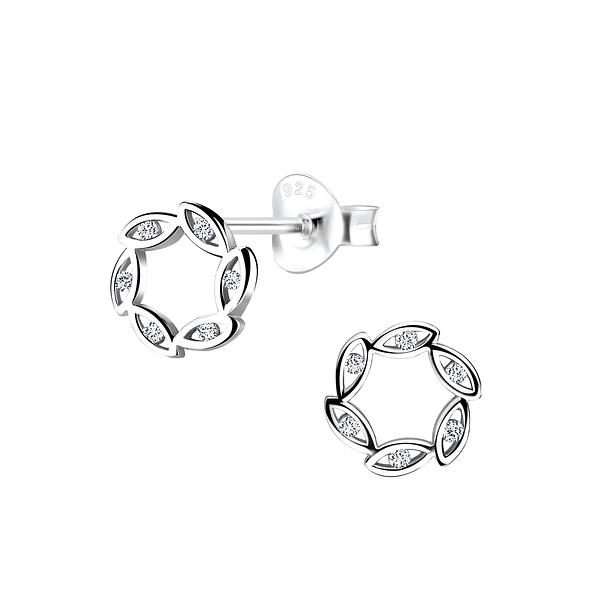 Wholesale Sterling Silver Wreath Ear Studs - JD8574