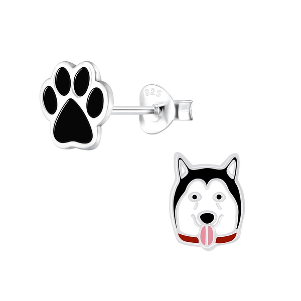Wholesale Sterling Silver Dog Lovers Ear Studs - JD9941