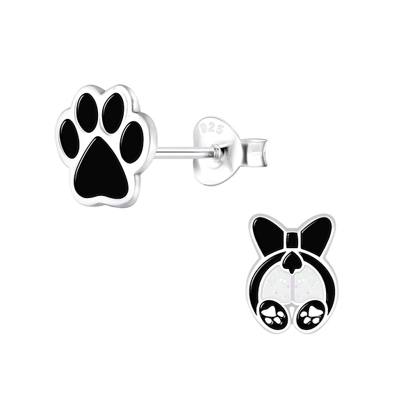 Wholesale Sterling Silver Dog Lovers Ear Studs - JD9942