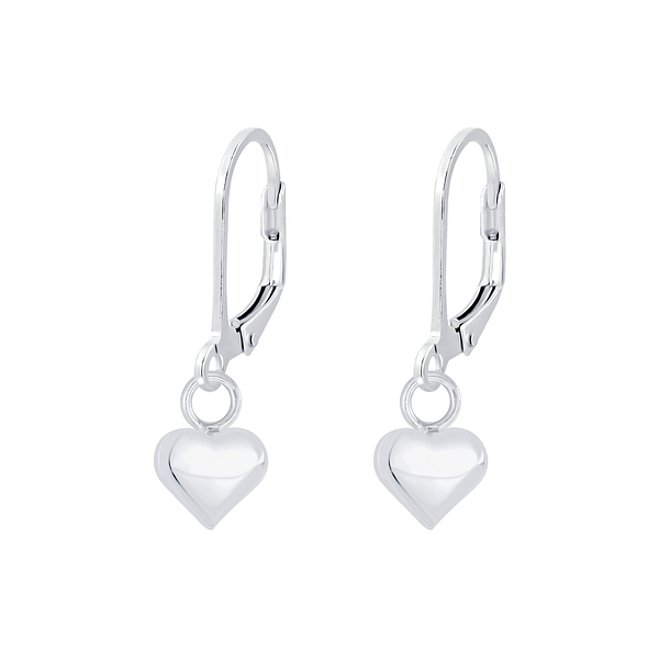 Wholesale Sterling Silver Heart Lever Back Earrings - JD6885