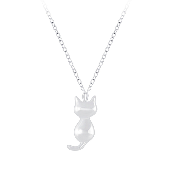 Wholesale Sterling Silver Cat Necklace - JD6730