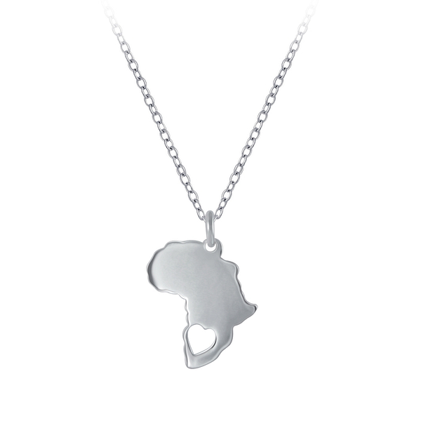 Wholesale Sterling Silver Love Africa Necklace - JD3556