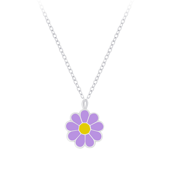 Wholesale Sterling Silver Daisy Flower Necklace - JD7206