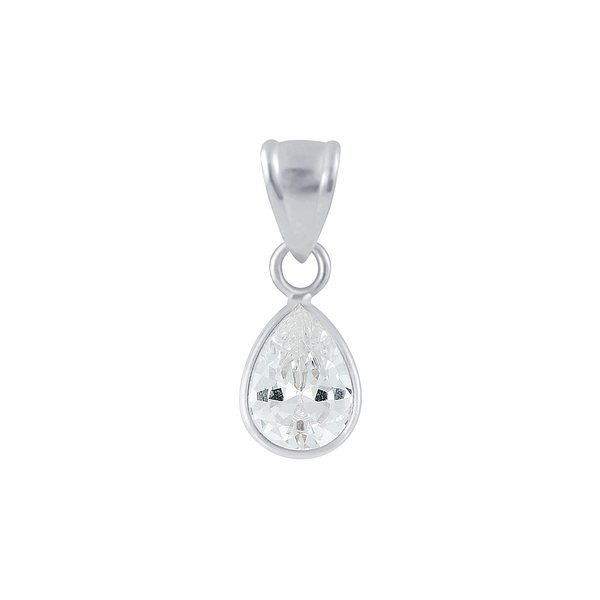 Wholesale 6x8mm Pear Cubic Zirconia Sterling Silver Pendant - JD2454