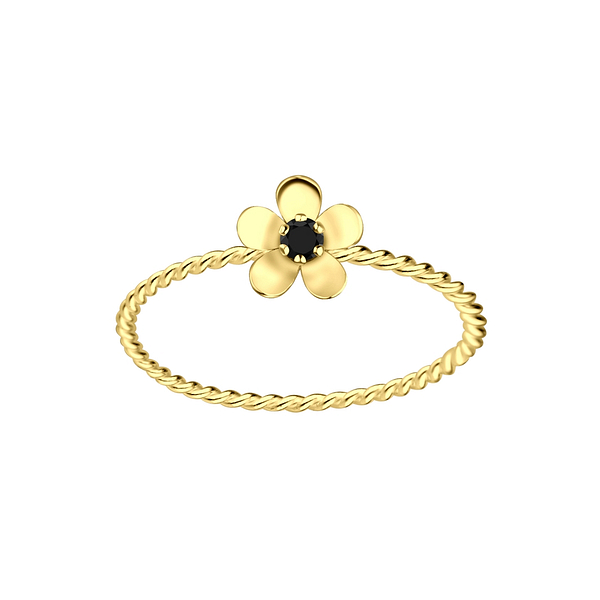 Wholesale Sterling Silver Flower Cubic Zirconia Ring - JD4300