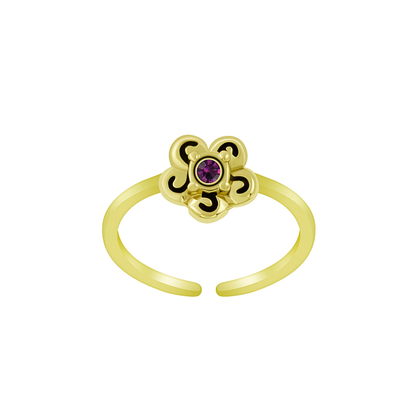 Wholesale Sterling Silver Flower Toe Ring - JD6250