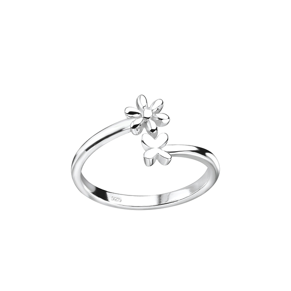 Wholesale Sterling Silver Flower Toe Ring - JD8131
