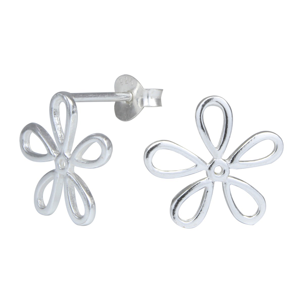 Wholesale Sterling Silver Flower Ear Studs - JD1211