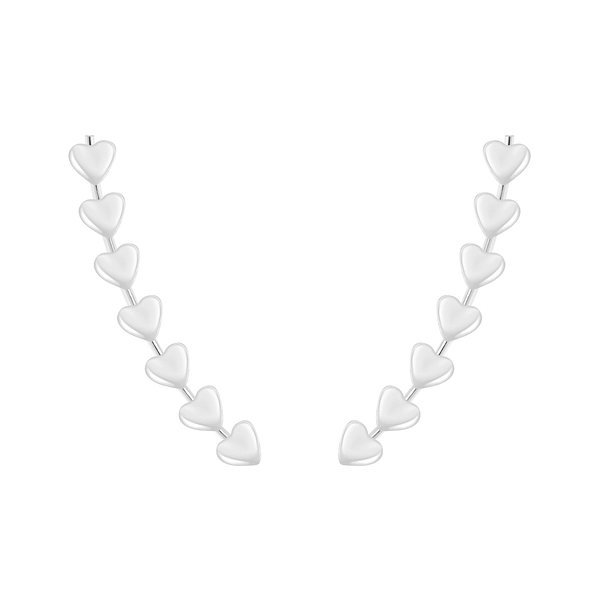 Wholesale Sterling Silver Heart Ear Climbers - JD4278