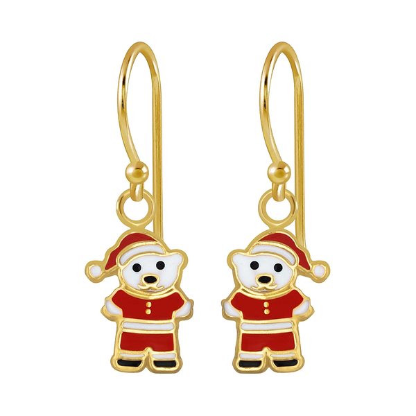 Wholesale Sterling Silver Santa Bear Earrings - JD2666