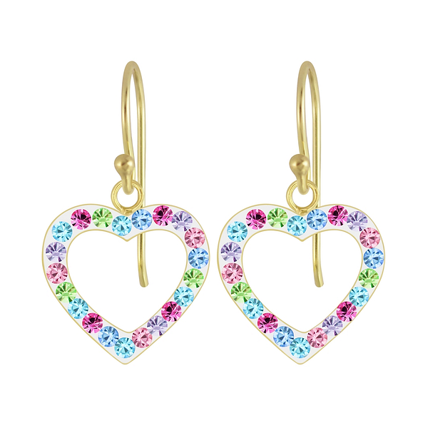 Wholesale Sterling Silver Heart Crystal Earrings - JD5108