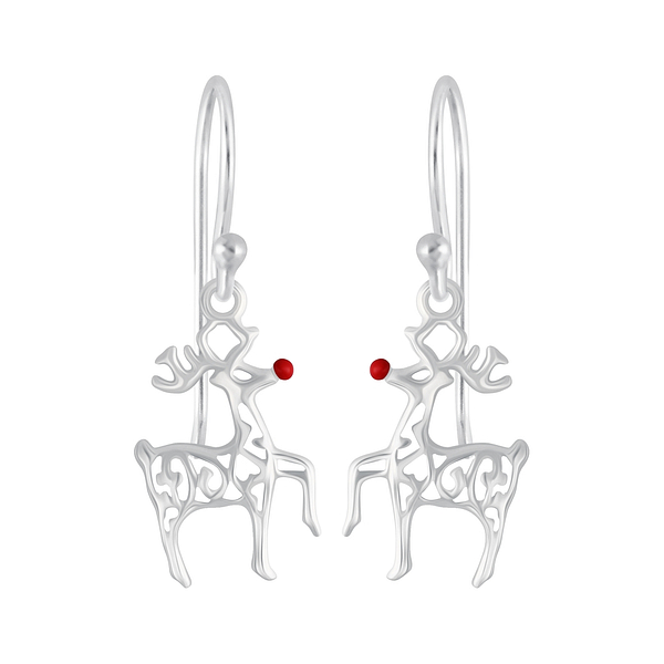 Wholesale Sterling Silver Reindeer Earrings - JD5163