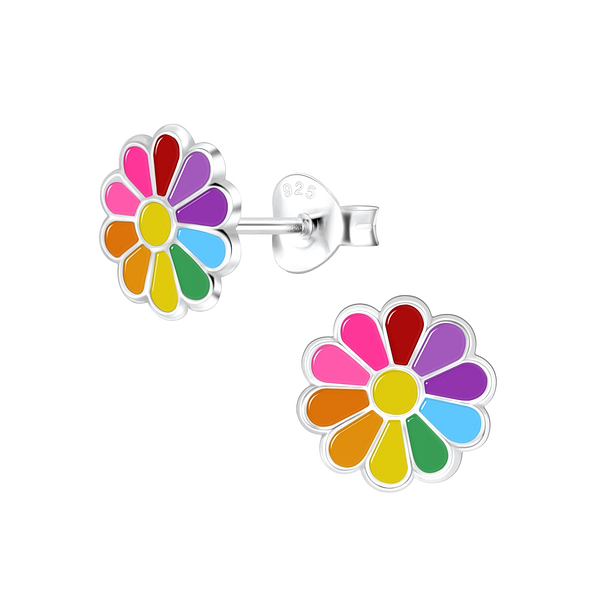 Wholesale Sterling Silver Daisy Flower Ear Studs - JD6029