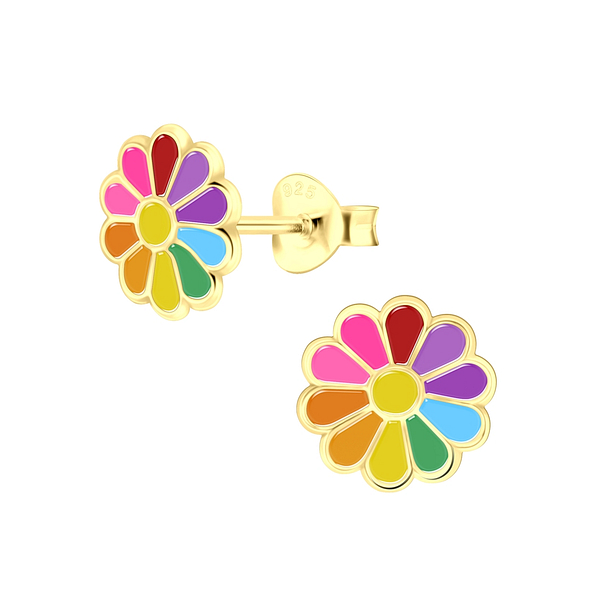 Wholesale Sterling Silver Daisy Flower Ear Studs - JD6028