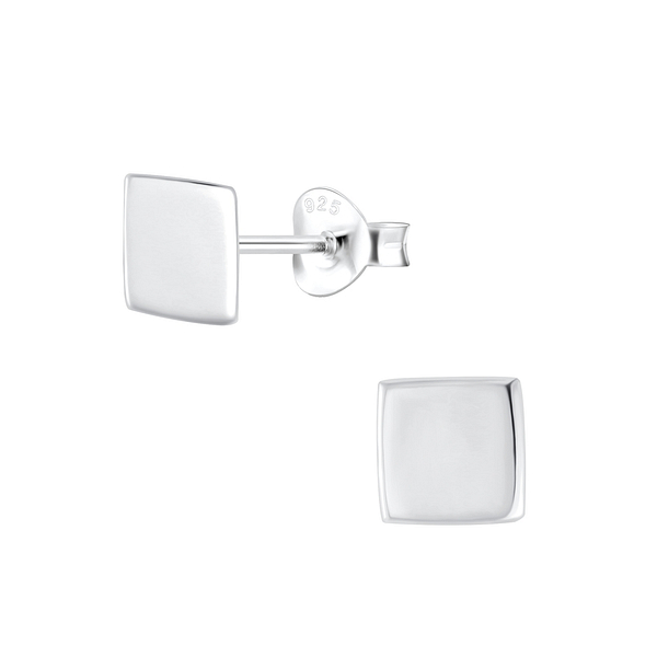 Wholesale Sterling Silver Square Ear Studs - JD4917