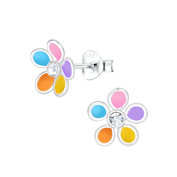 Wholesale Sterling Silver Flower Ear Studs - JD1818